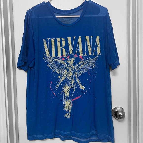 Live Nation Blue Nirvana Loose-Fit T-Shirt - Women size large - Picture 4 of 9